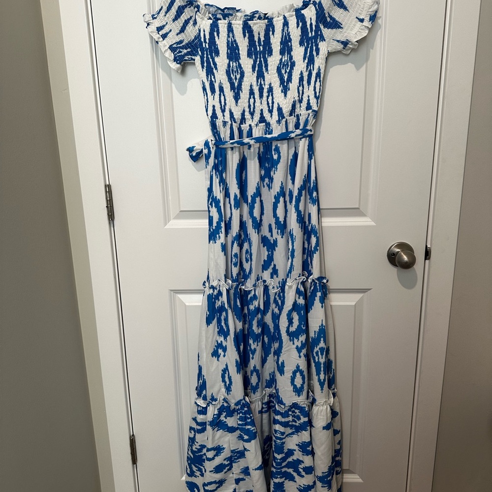 Flying Tomato Blue and White Maxi Dress - Picture 4 of 4